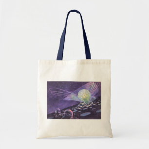 Bolsa Tote Vintage Science Fiction, um orbe brilhante com Ali