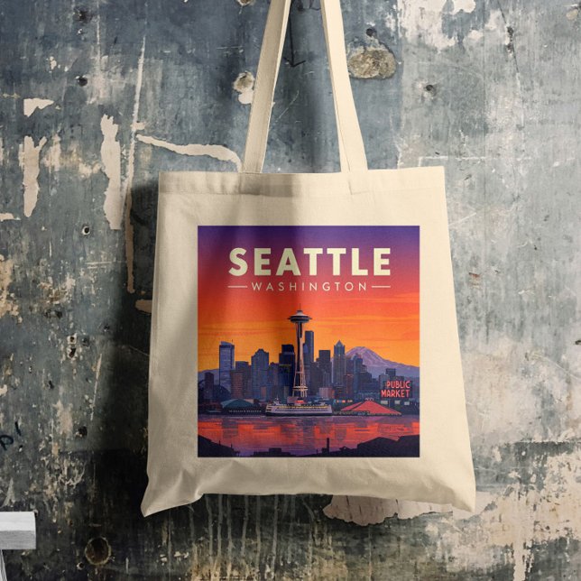 Bolsa Tote Vintage Seattle Washington (Criador carregado)