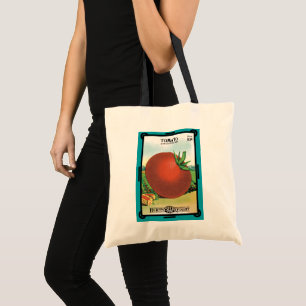 Bolsa Tote Vintage Seed Packet Label Art, Burt's Seed Tomato