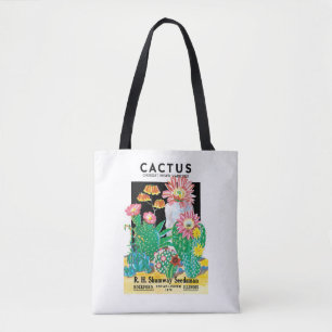 Bolsa Tote Vintage Seed Packet Label Art Desert Cactus Vegeta
