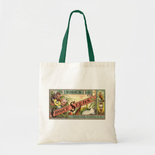 Bolsa Tote Vintage Seed Packet Label Art, Vick's Choice Seeds