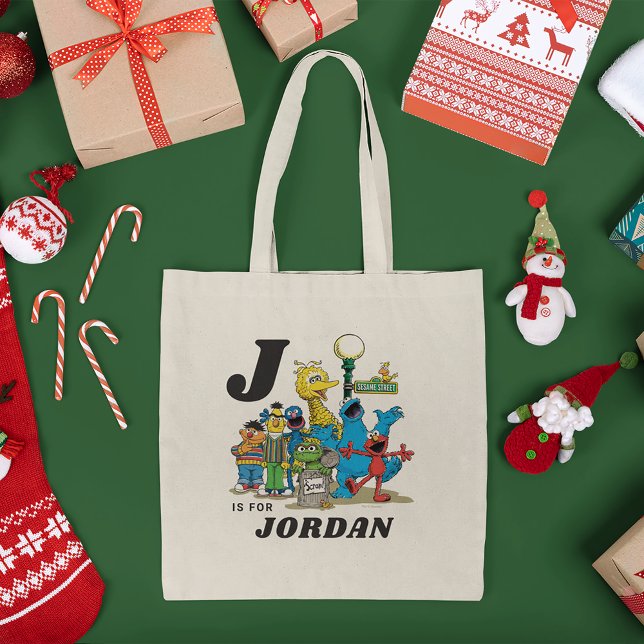 Bolsa Tote Vintage Sesame Street Pals Personalizados (Tote bag on table)