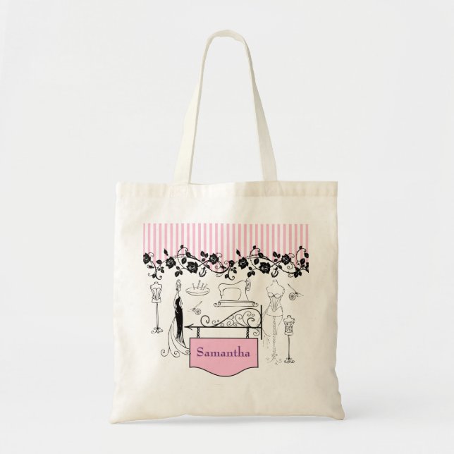 Bolsa Tote Vintage Sewing Seamstress (Frente)