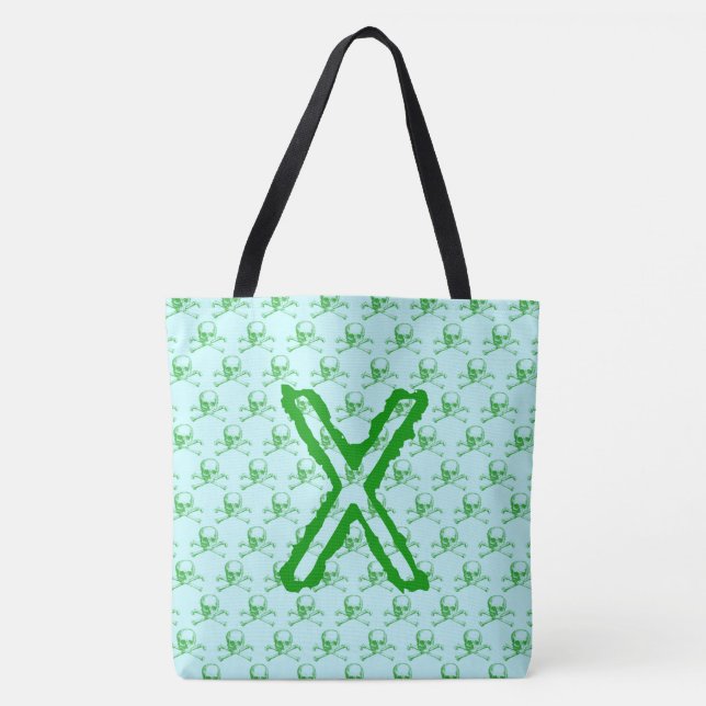 Bolsa Tote Vintage Skulls & Crossbones (Frente)