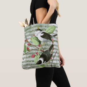 Bolsa Tote Vintage Songbird on Sheet Music