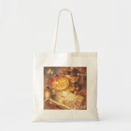 Bolsa Tote Vintage Spooky Season Cute Bear Pumpkin Halloween