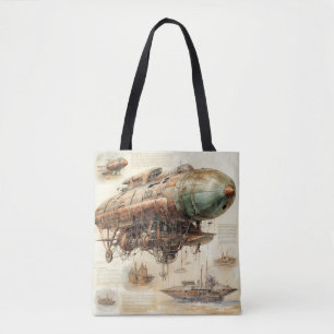 Bolsa Tote Vintage Steampunk Zeppelin (4)