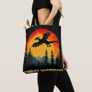 Bolsa Tote Vintage Sunset Forest Dragon