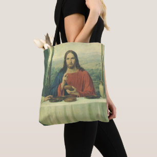 Bolsa Tote Vintage Supper em Emaús com Cristo de Jesus