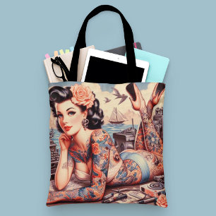 Bolsa Tote Vintage Tattoo Old School Girl