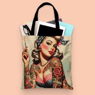 Bolsa Tote Vintage Tattoo Old School Pin-up