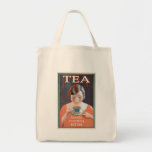 Bolsa Tote Vintage Tea Drinker, cuppa<br><div class="desc">Uma boa xícara de chá,  poster vintage. Design perfeito para seu estilo vintage chá e compro de bolo.  Esta é uma imagem do dominio público.</div>