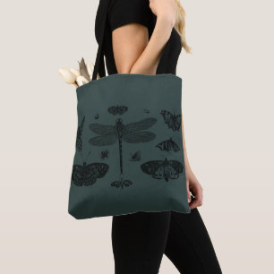 Bolsa Tote Vintage Trendy Butterflies Dragonfly Bebida Queda