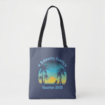 Vintage Tropical Beach Summer Sunset Palm