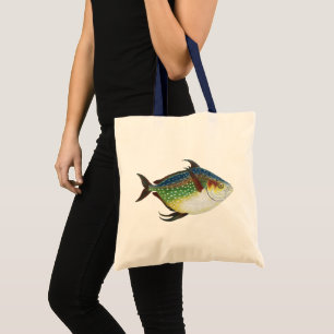 Bolsa Tote Vintage Tropical Opah Fish, Animal Aquático Marinh