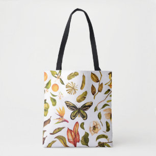 Bolsa Tote Vintage tropical Watercolor, com obje isolado