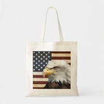 Vintage US Flag com American Bald Eagle Americano