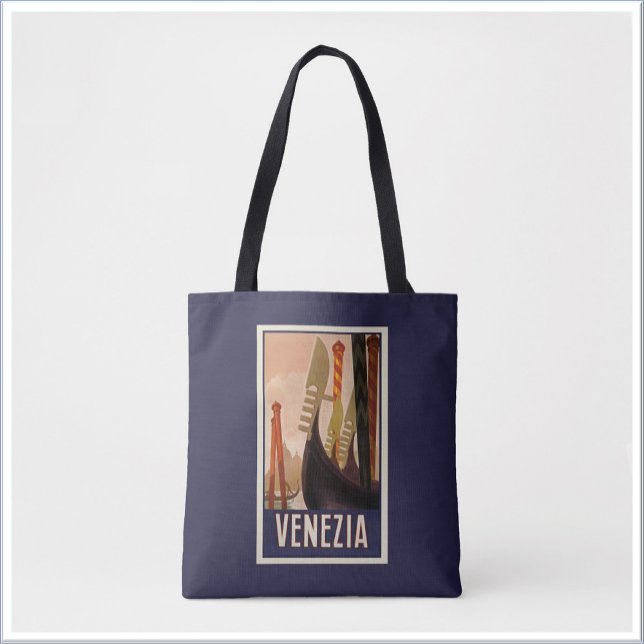 Bolsa Tote Vintage Venezia Venezia Poster de viagens (Criador carregado)
