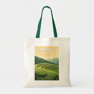 Bolsa Tote Vintage Viagem de ilustração do Camboja