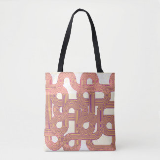 Bolsa Tote Vintage Vibrante: Linhas Coloridas Abstrato