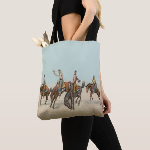 Bolsa Tote Vintage Western 4 Cowboys Em Cavalos De Balança