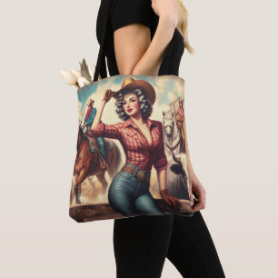Bolsa Tote Vintage Western Cowgirl