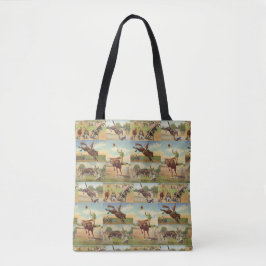 Bolsa Tote Vintage Western Rodeo Evita Cowboys Horses Bulls