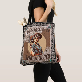 Bolsa Tote Vintage Western WQueria e Wild Cowgirl