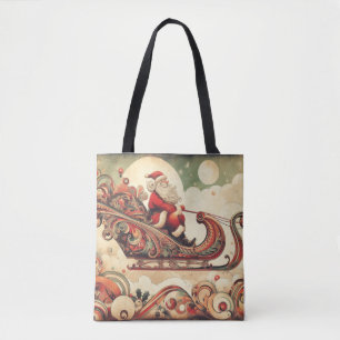 Bolsa Tote vintage/whimsical/papais noeis/Natal