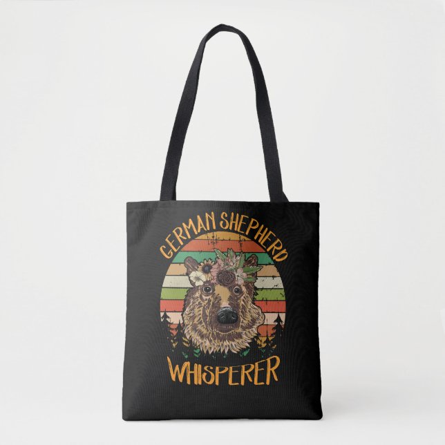 Bolsa Tote Vintage Whisperer de 9 German shepherd (Frente)