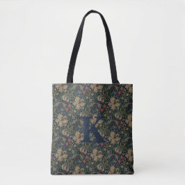 Bolsa Tote Vintage William Morris Marinho Blue Red Chrysanthe