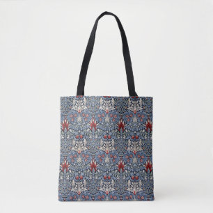 Bolsa Tote Vintage William Morris Snakeshead Fritillary Red