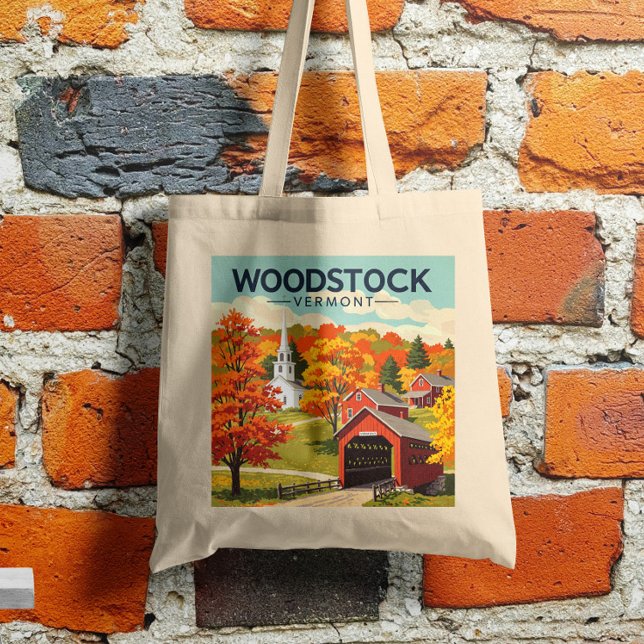 Bolsa Tote Vintage Woodstock Vermont (Criador carregado)