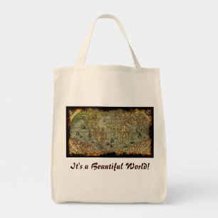 Bolsa Tote Vintage World Map Tote Bag