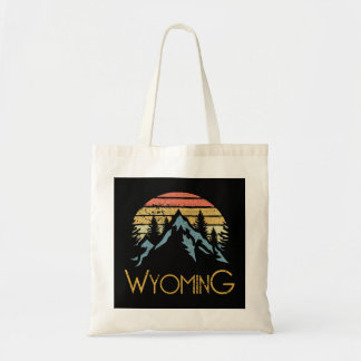 Bolsa Tote Vintage WY, Wyoming, Montanhas ao ar livre