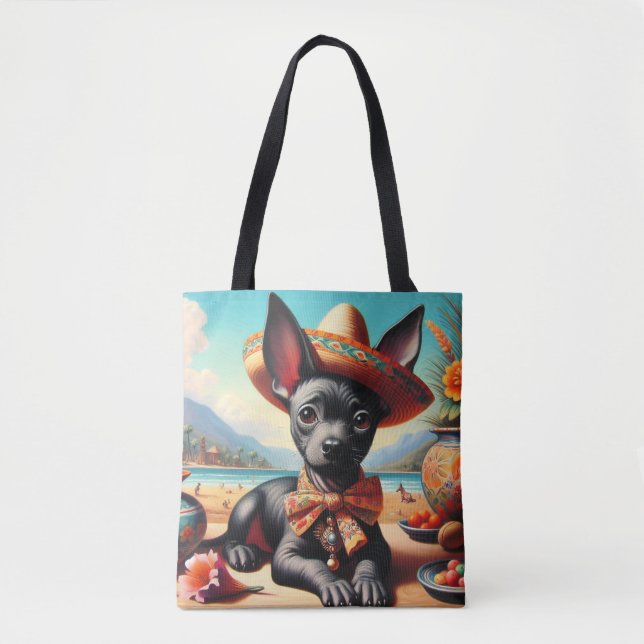 Bolsa Tote Vintage Xoloitzcuintle (Frente)