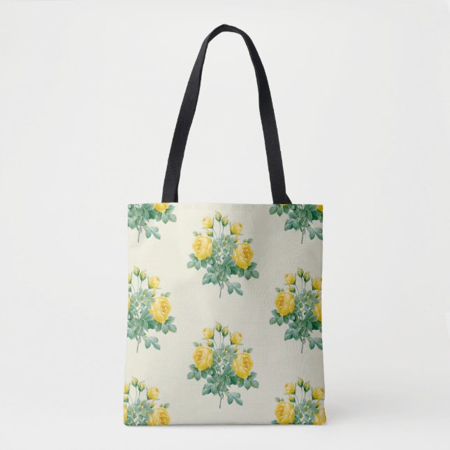 Bolsa Tote Vintage Yellow Rose Fine art (Frente)
