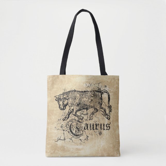 Bolsa Tote Vintage Zodiac Taurus (Frente)