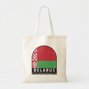 Bolsa Tote Vintagem com desgaste do emblema da Bielorrússia