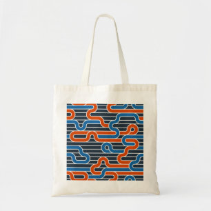 Bolsa Tote Vintagem de Linhas Torcidas Geométricas