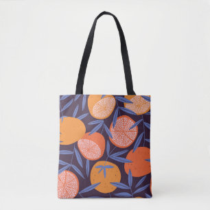 Bolsa Tote Vintagem De Toranja, Padrão De Fruta Tropical.