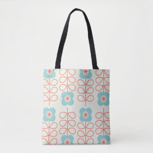 Bolsa Tote Vintagem Geométrica Floral do Estilo Nórdico.