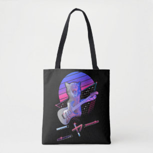 Bolsa Tote Violão Elétrico Vaporwave 80s 90s Music Lover