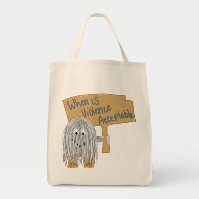 Bolsa Tote Violência cinzenta nao aceitável (Frente)