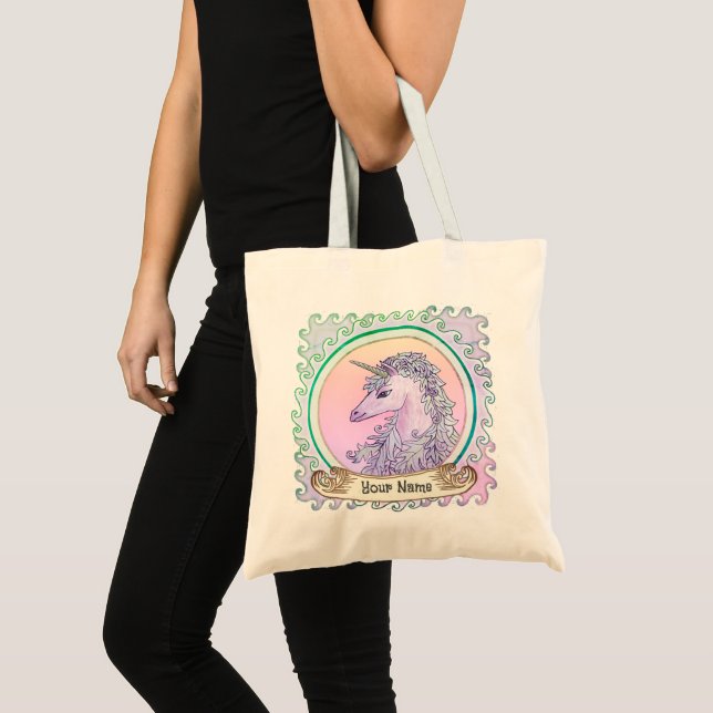 Bolsa Tote Violet Unicorn (Frente (produto))