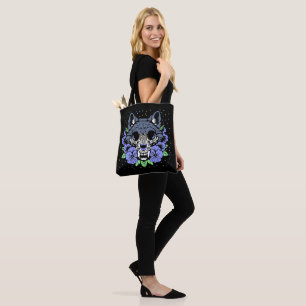 Bolsa Tote Violeta de Fevereiro & Crânio de Lobo