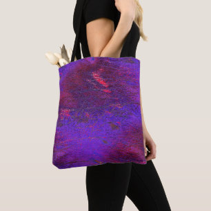 Bolsa Tote Violeta gótica a couro aumentado vermelho manchado