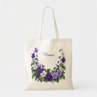 Bolsa Tote Violeta Personalizada Flor do Nascimento de Fevere
