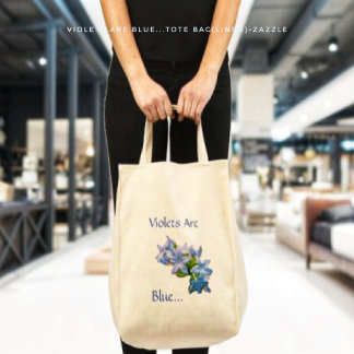 Bolsa Tote Violetas São Azuis.