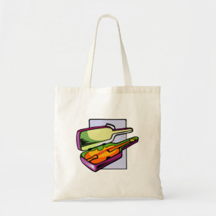 Bolsa Tote Violino caso que roxo e gráfico verde